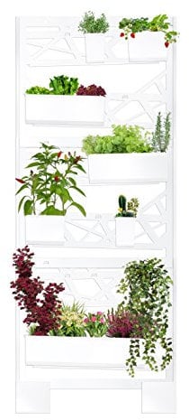 brothesign Vertical Garden Set Large Modular Metal Plant Pot Planter for Plants Water Recycling System Integrated Elite Basic Edition, White