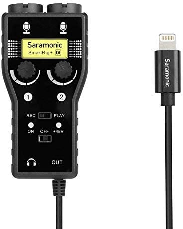 Saramonic SmartRig+ Di 2-Channel XLR & 6.3mm Guitar Audio Interface Microphone with Apple Lightning Connector for iPhone 7 8 X, iPad, iPod, iOS Smartphone & Tablet