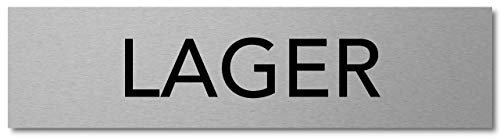 Interluxe Türschild Lager Aluminium, selbstklebend, 200x50x3mm Schild für Firma, Werkstatt oder Geschäft, robust und stabil
