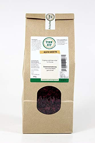 TierFit Rote Beete Würfel getrocknet 350 g zur Fleischfütterung glutenfrei Naturprodukt Hundefutter Barf