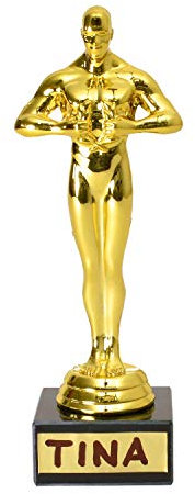 Unbekannt Filmtrophäe Dekoartikel mit 4 Gold-Stickern zum Beschriften - Dekoobjekt Deko Artikel Deko Objekt