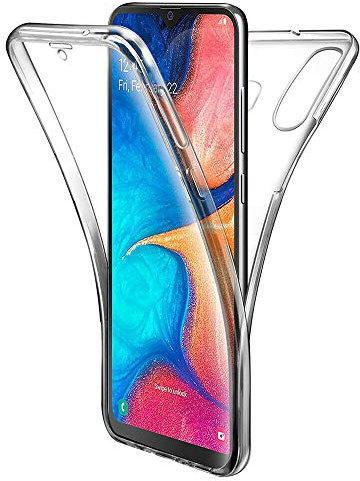 COPHONE® Coque Compatible Samsung Galaxy A20E Transparente 360 degrès en Gel Protection Integral et Invisible. Housse Silicone Haute qualité