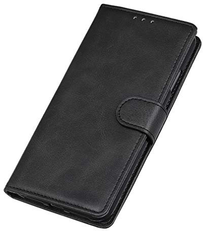 HAOYE Cover per Huawei Y6s, Flip Case Custodia in Pelle PU Premium Antiurto Con Stand e Slot per Carte, Supporto Magnetico e Portafoglio, Nero