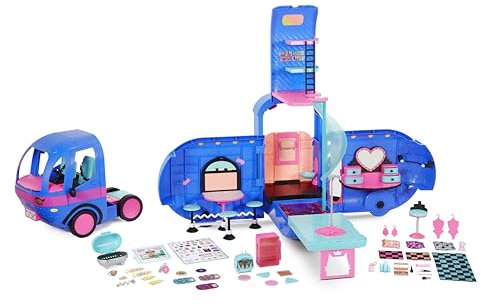LOL Surprise Camper 4-in-1 Glamper di Moda, Con Oltre 55 Sorprese, Oltre 10 Aree di Ritrovo e Altro, Blu Elettrico, Serie OMG