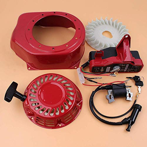 MQEIANG Kit de Bobina de Encendido de la Carcasa del Ventilador de refrigeración del Interruptor de Arranque del arrancador para Honda GX160 GX200 168F 2-3KW Bomba de Agua del generador del Motor