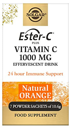 Solgar® Ester-C® Plus Effervescent - 7 x Sachets - Recharge Body and Mind - with B-Vitamins, Zinc and Magnesium - Immunity Support