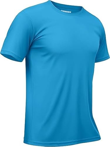 TACVASEN Rash Guard Swim T Shirt Men Beach Surfing Tee Quick Dry Breathable for Running Hiking Exercise Blue Green,M