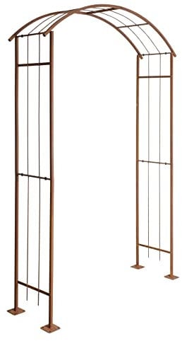 ESTEXO Rosenbogen Rankhilfe Kletterhilfe Rost Metall Rosenspalier Torbogen Bogen Spalier (140 cm)