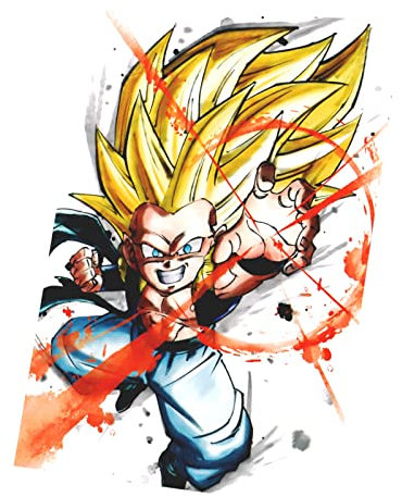 Gotrunks Fusion Sangohan Trunks Dragon Ball Z Manga DBZ Wandbild Kunstdruck auf Leinwand (30 cm x 42 cm)