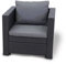 Keter – Loungesessel Rattan-Optik in Anthrazit inkl. passendem Sitz- & Rückenkissen - Rattansessel für Balkon, Garten und Terrasse - Produktmaße: T65xB68xH77