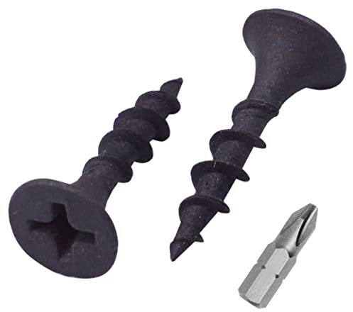 SKIR'CO Lot de 100 vis avec finition phosphatée noire 3,5 x 19 mm pour cloison sèche, vis à bois, tête cruciforme, vis pour plaque de plâtre