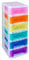 Really Useful Box Plastic Storage Slimline Tower 6x3.5 Litre Clear Frame with Rainbow Drawers