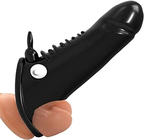 Große TPE Penismanschette Penis Extender Sleeve Wiederverwendbare Kondom Verzögerung Ejakulation Penis Hülse Dildo Vergrößerungs Sex Spielzeug für männer 16 * 8cm,Schwarz