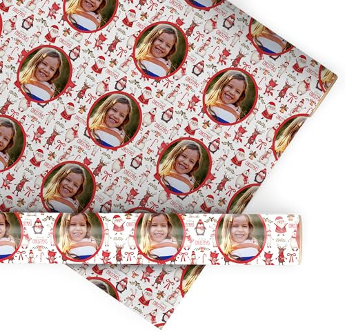 wandmotiv24 Geschenkpapier personalisiert, 100 x 70cm, 0.7 qm, Foto anpassen, Weihnachten, Fuchs, Fotogeschenk, Geschenk für Freunde und Familie M0058