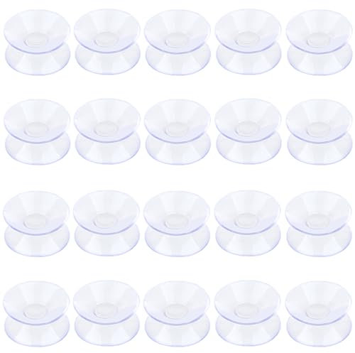 Pawfly Paquete De 20 Ventosas De Doble Cara 3 cm Ventosa De Plástico Pvc Transparente Para Espejo De Mesa De Cristal