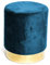tex Family - Pouf Repose-Pieds Cylindre | Velours Bleu Élégant | Bord Doré Raffiné | Polyvalent et Confortable | Charge Max 150 kg, Bleu, Diamètre 32 cm, Hauteur 40 cm