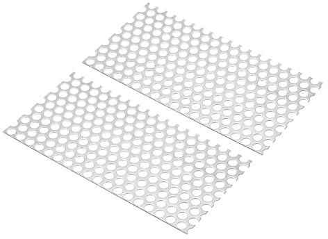 PATIKIL Chapas de Metal Perforadas de 200 mm x 100 mm, 2 Piezas 16 Ga 10 mm con Orificio 304 Placa de Metal Perforada Expandida Escalonada de Malla de Acero Inoxidable