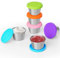 Winter Shore Recipient Sauce 60 ml avec Couvercle (Lot de 6) - Pot Vinaigrette en Inox de Qualité Alimentaire pour Sauce, Boîte à Lunch, Préparation Repas - Couvercles en Silicone Étanches