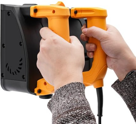 ACROSSPART Elektrohobel Betonschleifer 1200W, Hobelmaschine Elektrischer Hobel Wandhobel Betonfräse Schleifer mit Werkzeugkoffer, Hobelbreite 150MM, Hobeltiefe 1-4MM, für Holzhandwerker