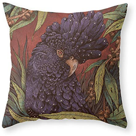 Kissenhülle, Schwarzer Kakadu wasserdichte Dekokissen Kissenbezüge Superweicher Kissenhüllen Zierkissenbezüge Für Kissen Sofakissen Patio 45X45Cm