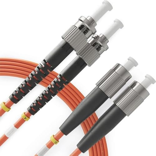 BEYONDTECH Cavo Fibra Ottica ST a FC OM1 Multimodale Duplex (100 Metri) - Cavo di Fibre Ottiche UPC/UPC - 62.5/125 (LSZH)