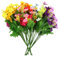 Realjoy Artificial Fake Faux Daisy Silk Flowers Wildflowers 7 Bundles of 7 Colors Outdoor UV Resistant Greenery Shrubs Plants Indoor Outside Hanging Baskets Planter Home Garden Decorating