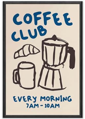 Leinwandbild für die Küche, flippige Küchenbilder, Vintage-Kaffeekunst, moderne Kaffeebar-Dekoration, Retro-Skelett, Café-Shop, 40,6 x 61 cm, ungerahmt