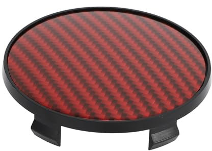 VekAuto 1 Stück Radnabenkappen Radkappen Felgenkappen OD: 68mm/2,68 Universal Kunststoff Schwarz für BMW 3 4 5 Serie mit rotem Carbonfaser-Muster Aufkleber