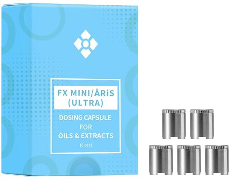 WOLKENKRAFT FX MINI (ULTRA) | ÄRiS (ULTRA) Capsules doseuses pour extraits en acier inoxydable | Lot de 5 | Accessoires d'origine pour vaporisateur WOLKENKRAFT FX MINI (ULTRA) et ÄRiS (ULTRA)