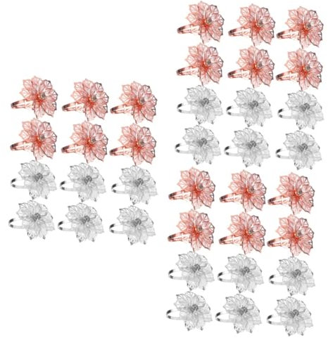 Garneck 36 STK Serviettenring Blumenserviettenhalter Hochzeit Serviettenschnalle Jahrestag Party Decoration Slice hochzeitsdeko Serviettenschnallen aus Legierung Serviettenringe