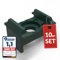 Qualinos 10x hochwertige Doppelstabmattenzaun Befestigung Zubehör Zaunhalter UV stabilisiert Grün 6005 für 40x60mm Zaunpfosten. Doppelstabmatten Halter, Zaunhalter Made in Germany