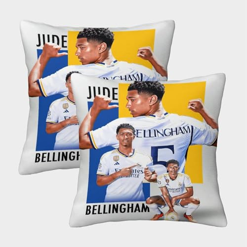 MJCZEGDCR 3D Kopfkissenbezug Jude Bellingham 2 Stück Kopfkissenbezug Dekorative Superweicher Premium Und Hypoallergen Für Home Decoration 45x45cm