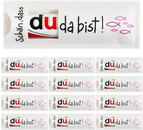 BOFUNX 24pcs Gastgeschenk Kommunion - Schön dass du da bist Gastgeschenk Hülle Filz Geschenk für Schokolade Verpackung Konfirmation Geburtstag Taufe Geschenk für Mädchen Patenkind Firmung