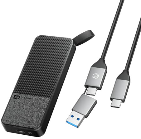 SAN ZANG MASTER Portable SSD 2TB, USB 3.2 Gen2 Portable SSD, with USB-C Cable, 560MB/s Read, 520MB/s Write, Reliable Storage for Laptop, USB-C Smartphone and More, Black
