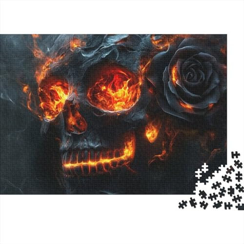 Gothic Skeleton Puzzle Für Erwachsene 1000 Teile Rose Skull 1000-teiliges Puzzle Für Erwachsene Als Geschenk 1000pcs (75x50cm)