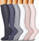 Kompressionsstrümpfe für Frauen und Männer 6-Pack Kupfer Kompressionssocken Zirkulation-beste Unterstützung für Medizin, Laufen, Krankenpflege, Athletik (A-Assorted-1, L-XL)