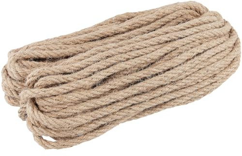 SENJEOK Corde de Jute de 8 mm d'épaisseur, 30 m, Marron tressé, Corde de Jute Solide pour décoration de la Maison, Tissage Artisanal, Projet de Bricolage