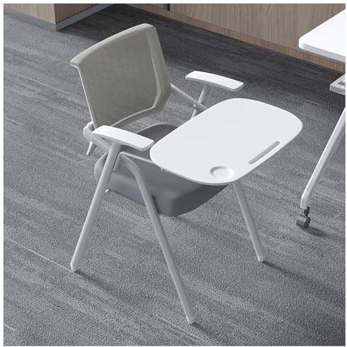 FLEPYHB Foldable Student Chair with Tablet Arm Writing Board, Conference Room Guest Nesting Chair, Ergonomic Mesh Reception Chairs for Home, School, Party, Church