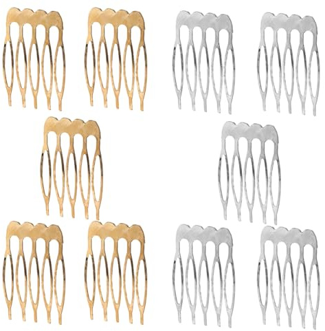 Silberne Selbstgemacht Haarkämme zum Stecken, 5 Zinken, Eisen, 100 Stück