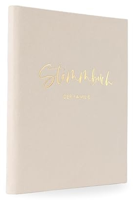 DeinWeddingshop Stammbuch Hochzeit Beige-Grau Gold Samt Velour, handgefertigt inkl. vorgedruckten Innenseiten -Standesamt Familiestammbuch, 16x21 cm