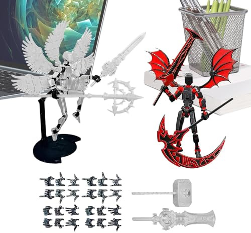 Hogvinnatil Figuras de Acción,Set 2 Juguete Ya Ensamblado con Alas,Decoraciones Escritorio Impresas En 3D con Articulaciones Móviles | para Coleccionista, Salón, Dormitorio y Estantería