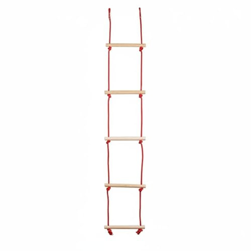 Milageto Escalera de Cuerda de Madera Mejora el Equilibrio Escalera Suave Nylon Resistente Equipo Infantil para Aire Libre