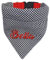 Hundehalstuch mit Halsband Verstellbar optional mit Wunsch Namen bestickt Hahnentritt Pepita Halstuch Tuch dog bandana