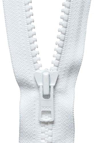 YKK nicht teilbarer Reißverschluss aus Kunststoff mit Zipper Weiß 22 cm