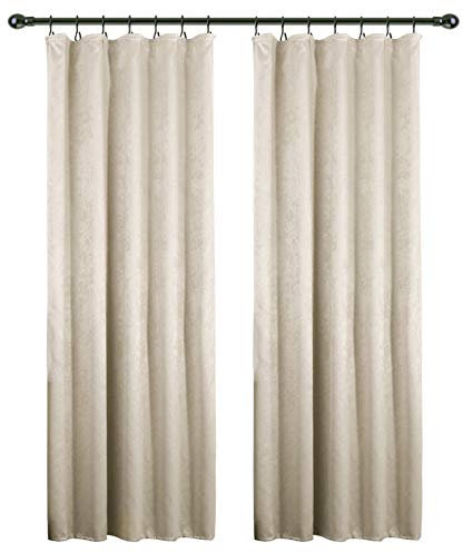 Laneetal Verdunklungsvorhang mit Kräuselband 2 Stücke Thermovorhang Blickdicht Verdunklungsin Creme 135x245 cm 270g/m² Schwerer Verdunklungsstoff Thermofür Schlafzimmer Lichtundurchlässig