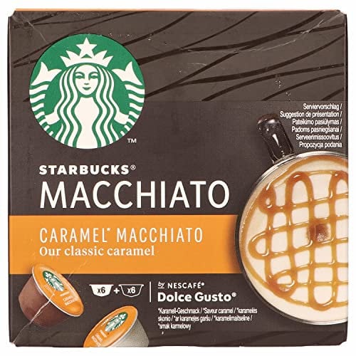 Nescafé Dolce Gusto Starbucks Caramel Macchiato, Latte Macchiato avec caramel, capsule de café, café torréfié, 12 capsules