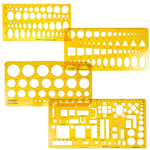 Artway Schablonen-Set, Kunststoff, Orange, 1
