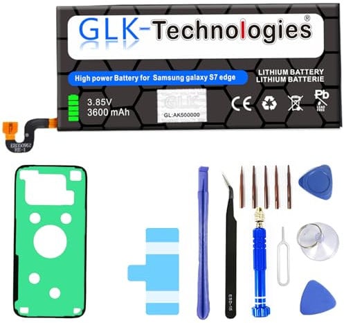 High-Capacity Ersatzakku kompatibel mit Samsung Galaxy S7 Edge SM-G935F | Original GLK-Technologies Battery | accu | 3600 mAh | ersetzt EB-BG935ABE inkl. Werkzeug Set Kit