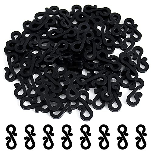 Vikdio 120 Stück Schwarz Dachrinnenhaken zum Aufhängen von Clips zum Befestigen von Lichterketten im Freien, Ideal zum Aufhängen von Weihnachtslichtern an Hochzeiten, Halloween, Weihnachten