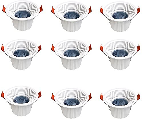 SDUYTEG Paquete De 9 Luces LED Empotradas De Lado Estrecho Luces De Recreo del Centro Comercial Lámparas De Canister para Salas De Reuniones Downlight De Techo para Sala De Exposiciones